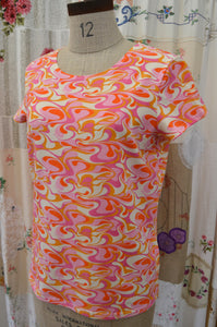 Orange Swirl Cotton T shirt