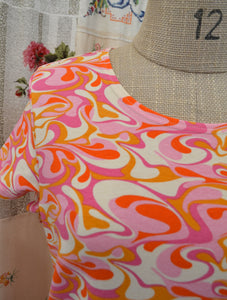 Orange Swirl Cotton T shirt