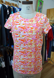 Orange Swirl Cotton T shirt