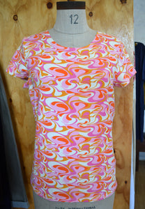 Orange Swirl Cotton T shirt