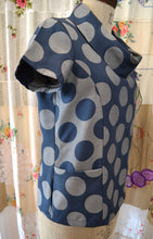 Load image into Gallery viewer, Berserk Blue Spot Circle lake Cotton Viscose Roll neck