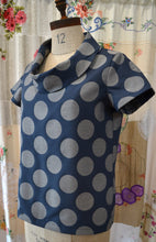 Load image into Gallery viewer, Berserk Blue Spot Circle lake Cotton Viscose Roll neck