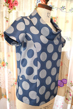 Load image into Gallery viewer, Berserk Blue Spot Circle lake Cotton Viscose Roll neck