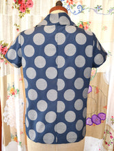 Load image into Gallery viewer, Berserk Blue Spot Circle lake Cotton Viscose Roll neck