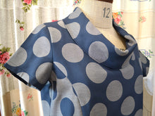 Load image into Gallery viewer, Berserk Blue Spot Circle lake Cotton Viscose Roll neck