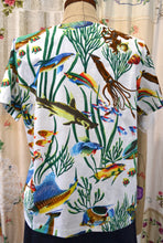 Load image into Gallery viewer, Berserk Vee neck Cotton voile Vintage Fish top.