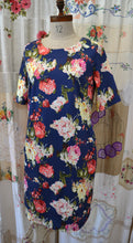 Load image into Gallery viewer, Berserk Navy bouquet stretch tunic dress