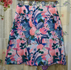 Berserk Pink  Painterly floral cotton pocket skirt