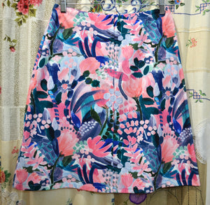 Berserk Pink  Painterly floral cotton pocket skirt