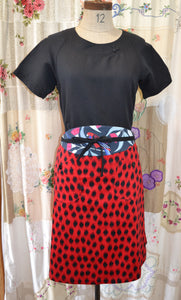 Berserk Ladybird Red cotton stretch pocket skirt