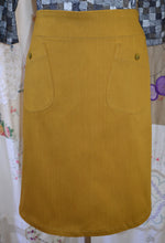 Load image into Gallery viewer, Berserk Mustard Ochre stretch pocket skirt