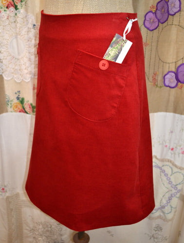 Berserk  Red  corduroy pocket skirt with lining