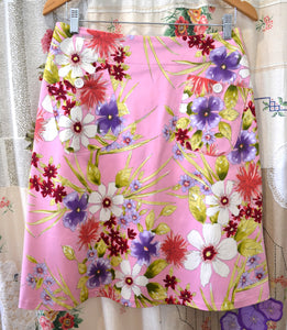 Berserk Dusty Pink Watercolour cotton stretch pocket skirt