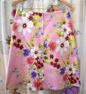 Berserk Dusty Pink Watercolour cotton stretch pocket skirt