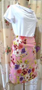 Berserk Dusty Pink Watercolour cotton stretch pocket skirt