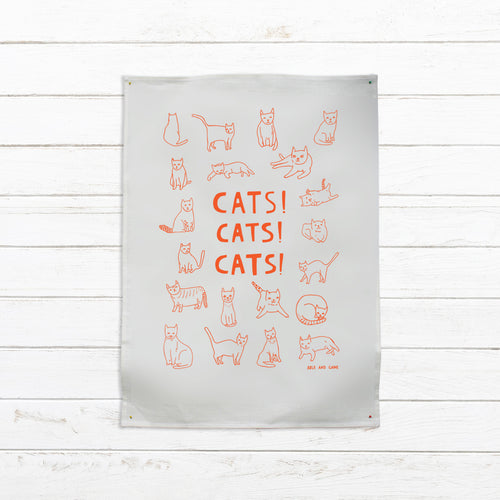 CATS CATS CATS tea towel