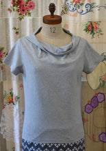 Load image into Gallery viewer, Berserk Grey Marle Cotton Elastane Cowl T Shirt