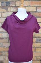 Load image into Gallery viewer, Berserk Burgundy Cotton Elastane Cowl T Shirt