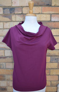 Berserk Burgundy Cotton Elastane Cowl T Shirt